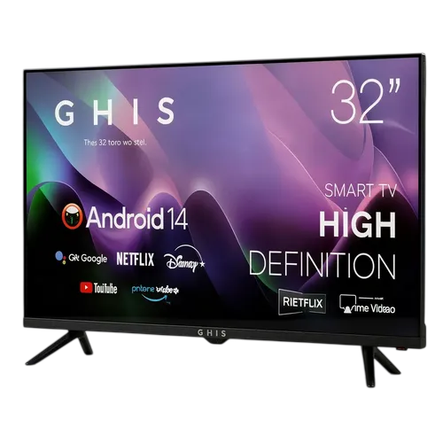 TV LED 32″ GHIS GH32A SMART HIGH DEFINITION MIRACAST ANDROID 14″